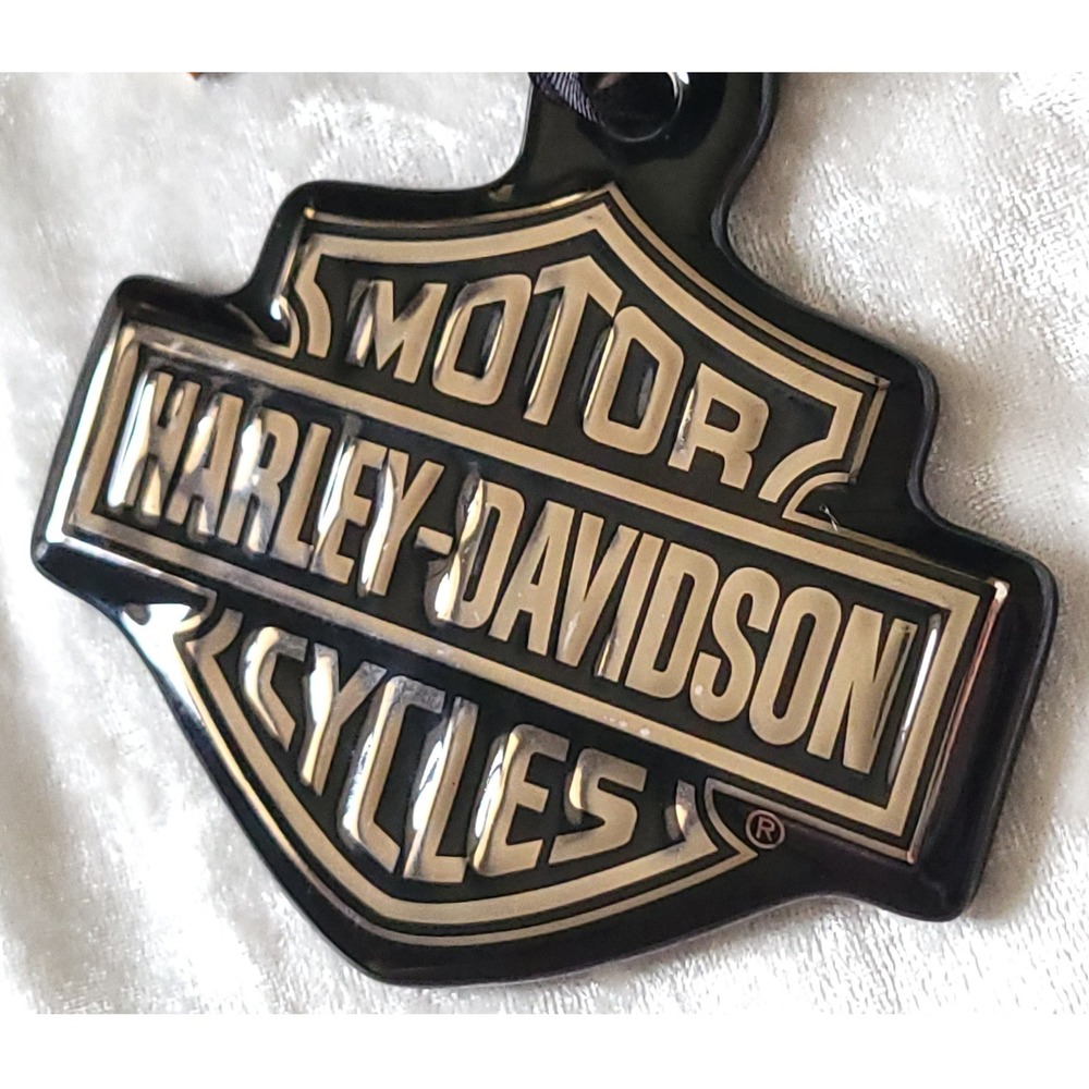 Harley Davidson Ceramic‎ Bar & Shield Biker Ornament Black & Silver large NWT - Picture 2 of 7